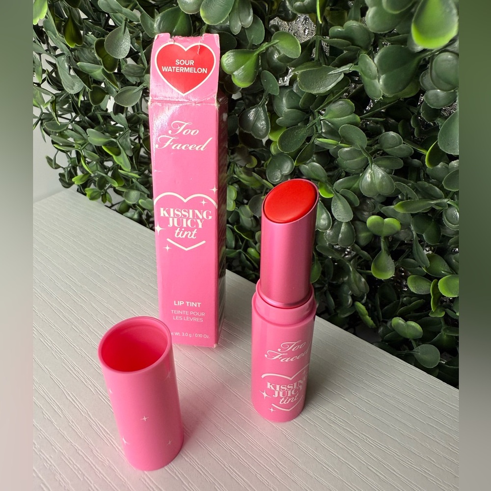 NEW Too Faced Kissing Juicy Tint Lip Tint - Sour Watermelon - Picture 1 of 2